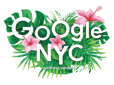 Google Recess Sticker botany design event floral flower google greenery lettering marketing materials nature nyc pattern plant sticker typography watercolor wellness