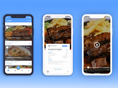 Social Media Cooking Application app apps design cooking app design design app ios design iphonex landing page design mobile app mobile app design mobile ui design portofolio social media app ui ui ux design ui design ui designer uiux designer user interface design ux