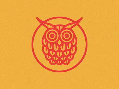 Owl Mark 🦉 animal badge icon line logo minimal owl