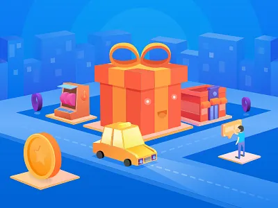 Happy gift illustration 插图