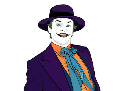 Joker Illustration adobe art artwork batman comic dark knight dccomics design illustration jack nicholson joker line art model portrait portrait art series vector vector art villain