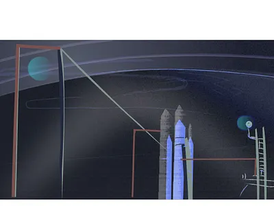 mystery planet illustration landscape vector