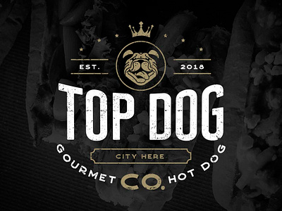 Logo Design: Top Dog (contest entry) adobe cc adobe illustrator branding corporate identity design dog icon graphic design icon design identity logo logo design restaurant branding typography vector vector design vintage badge