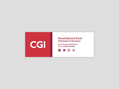 Email Signature for CGI cgi cherry red clean dribbble email email signature email signatures instagram linkedin minimal proxima nova red twitter