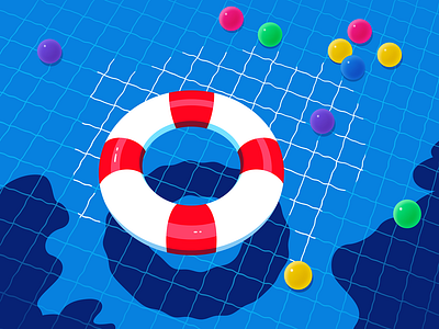 Swimming pool ball illustration swimming ring water