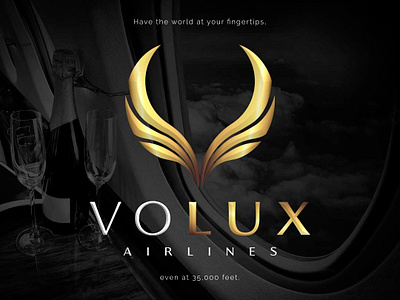 Logo Design: Volux Airlines (audition piece) adobe cc adobe illustrator branding corporate identity design graphic design icon design identity logo logo design luxury brand luxury branding luxury design typography vector vector design