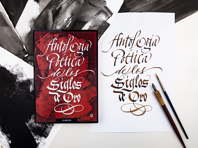 Spanish Golden Age Anthology blackletter book cover calligraphy editorial gothic italic italics lettering poetry