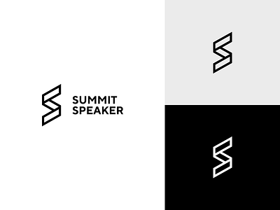 Summit Speaker - Logo Design black brand clean conference design logo mark s mark speaker symbol vector