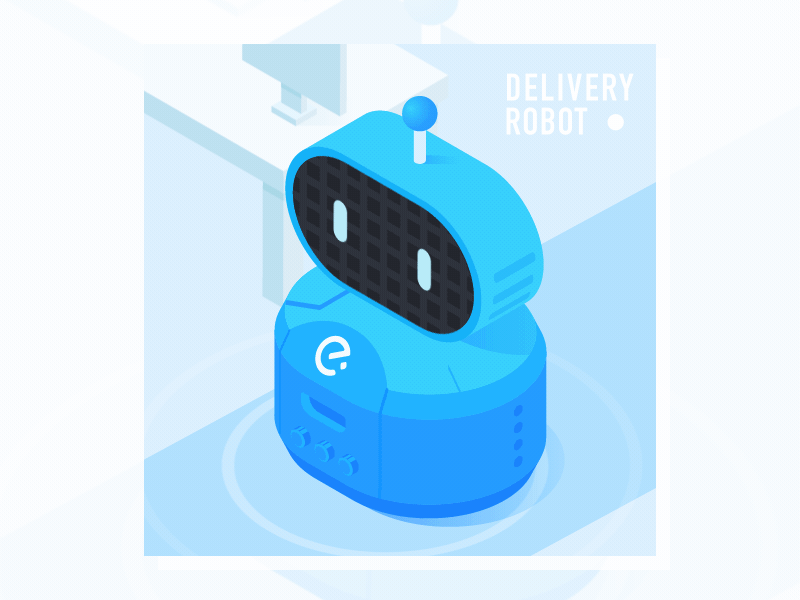 Delivery Robot animation delivery desk illustration moving radio robot ui