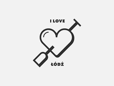 I 🖤ŁÓDŹ heart lodz logo paddle łódź