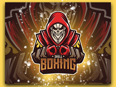 Skull Boxing boxing branding brown character esport esports esports logo esports mascot esportslogo head mascot illustration illustrations logo mascot mascot logo red skull skull logo vector yellow