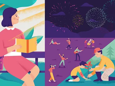 Illustration Concept for Calendar autumn concept design illustration landing page new year party texture vector