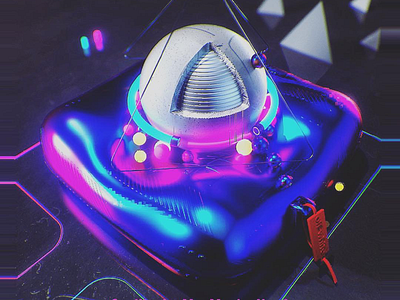 Swimming 3d c4d design glitch graphics render