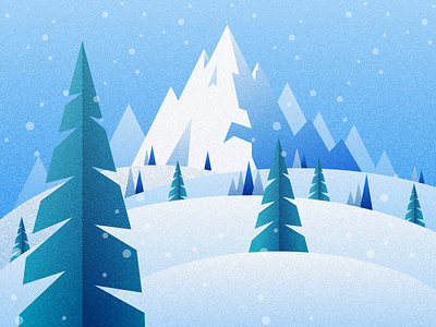 Merry Christmas! illustration landscape mountain sketch app snow tree ui design vector winter