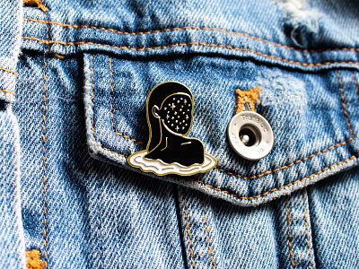 ✨ Stargazer Pin apparel black enamelpin etsy gold illustration line shop space stars white