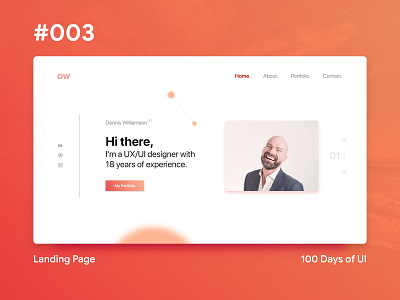 100 Days of UI - #3 Landing Page 100 day ui challenge design gradient ui ux web