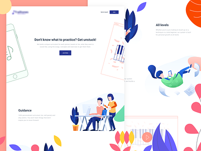 Music Learning Platform | WIP 2d analytics animation app clean design graph illustration landing landingpage learning learning platform music ui ux vector web