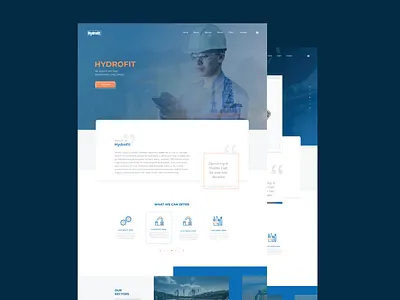 Home page for hydrofit design ui ux website