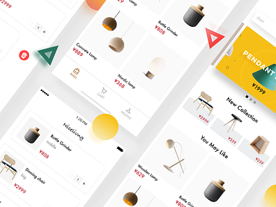 Furniture commerce app design lifestyle brand ui ux