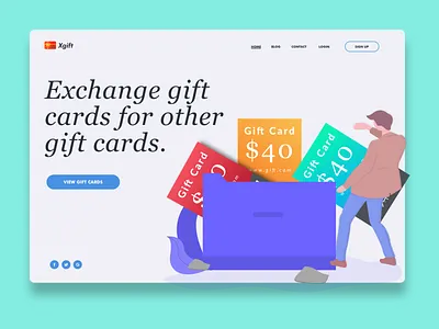 Gift Exchange HomePage adobe app branding clean design design jam illustration illustrator logo minimal photoshop type typography ui ux vector web website