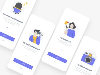 Permissions app design illustration ui ux