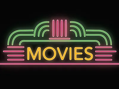Movies cinema glow illustrator movies neon oldschool