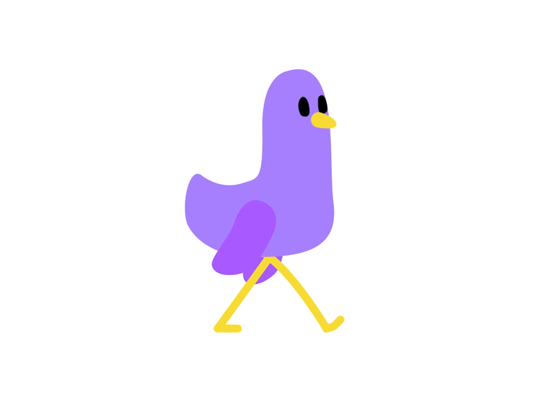 Bird's late for work animation animation 2d animation after effects bird illustration rebound tony babel vector walking cycle