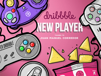 New Player!! design fries games illustration nintendo playstation videogame videogames welcome welcome shot