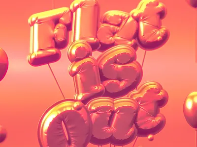 Baloons 3d art baloons illustration logo typography