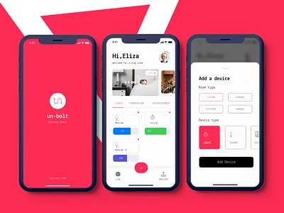 Unbolt Smart home control adobe xd iot smart home