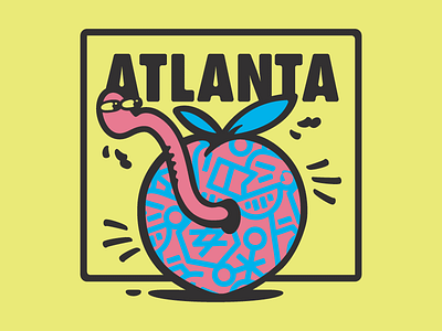 Peachy City atlanta color illustration peach peachy south type