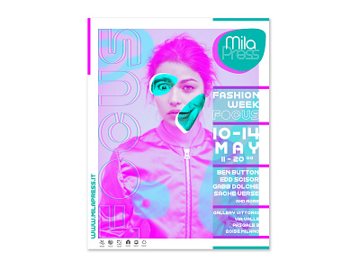 Fashion week poster design magenta modern poster poster poster design