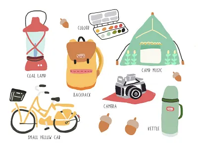 illustration camping design flat illustration