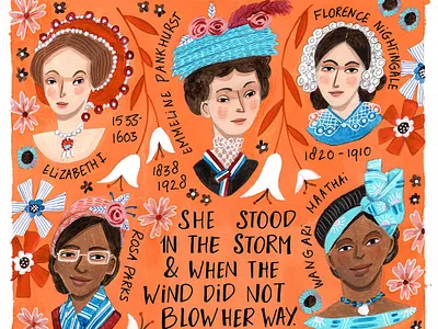 Powerful Women by Caroline Bonne Muller children book illustration editorial editorial illustration elizabeth i emmeline pankhurst florence nightingale illustration kidslitart powerful women