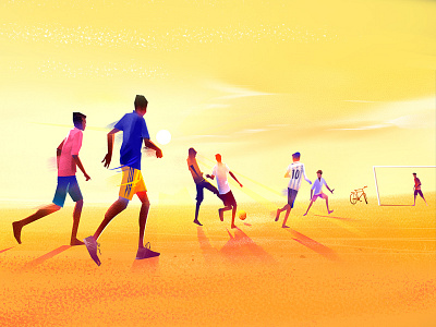 Golden Hour childhood digitalpainting football illustration kerala photoshop playtime soccer wacom intuos