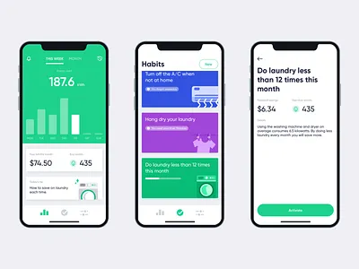 Petal home monitoring design ecofriendly graph home illustration iot iphone x monitoring onboarding tabs tabsicons