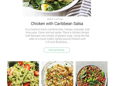 Recipes Landing Page cook dailyu design flat homepage landing page landing page design recipe app screenshot ui ux