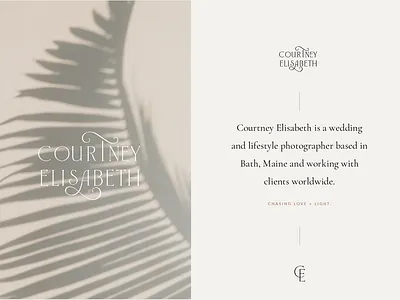 Lockup for Courtney Elisabeth brand design branding branding design classic elvated imagery logo design minimal romantic type typography web design