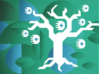 Profit Prophets 2019 branches coins consumerism geometric illustration leaves money nature report tree trend trends vector