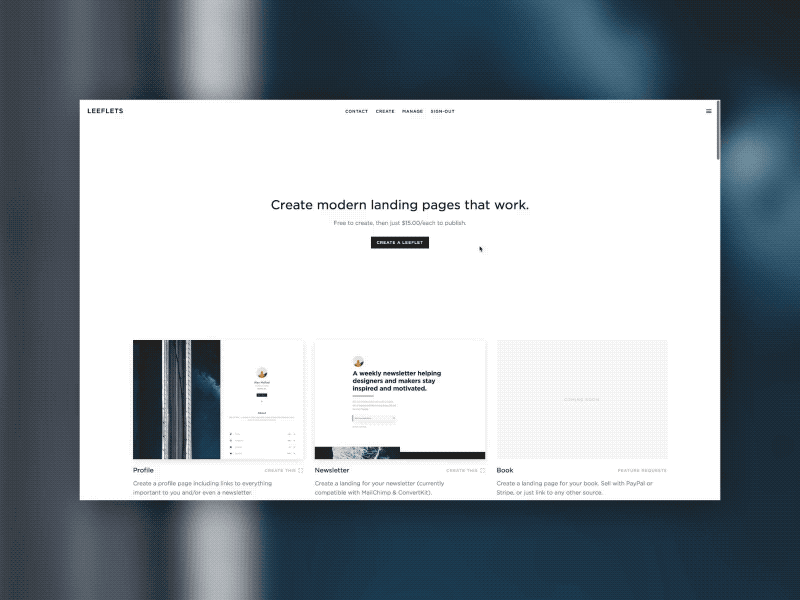Leeflets v1 builder builders css design html landing landing page page single