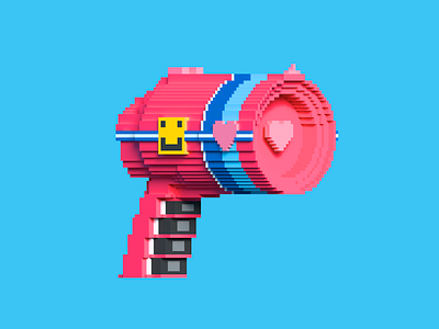 3D Voxel Laser Gun 💞1/2 3d colorful design gun heart illustration laser laser gun magica voxel magicavoxel video game virtual reality vr