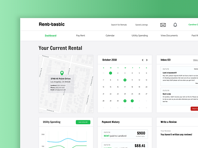 Rent-tastic Renters Dashboard dashboard ui ui ux web