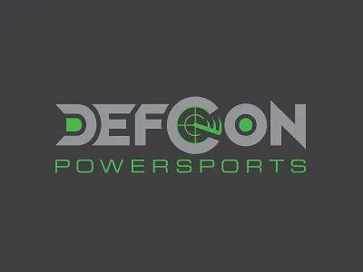 Defcon Powersports Logo Design defcon design detect harley launch logo logotype map missile motorcycle nuclear powersports radar radiation radio scan signal sonar track typography