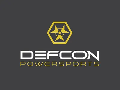 Defcon Powersports Logo Design atv bike caution danger defcon design grunge harley icon logo logo mark motor motorcycle nuclear powersports radiation radioactive symbol typography warning