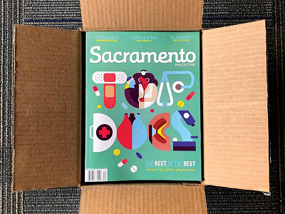 Top Docs — Sacramento magazine color color combinations design geometric shapes illustration magazine magazine cover typography