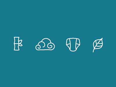 Icons babies bamboo cloud diaper icon iconography illustration kids leaf nature
