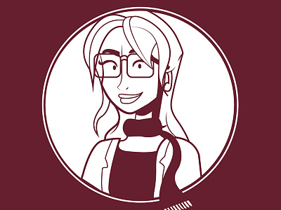 Maroon Woman cartoon character character design illustration maroon red scarf woman