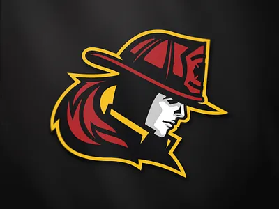 Station Six Fire badge branding firefighter hockey logo mascot sportslogo