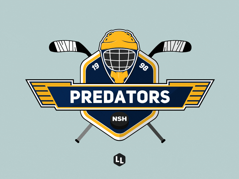 NHL Nashville Predators after effects animation design gif helmet hockey ice hockey illustration illustrator lurks lessons motion design nashville nashville predators nhl predators puck sports