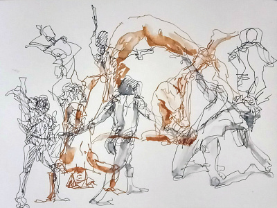 Life drawing sketch art brushpen drawing ink life drawing nude pen sketch